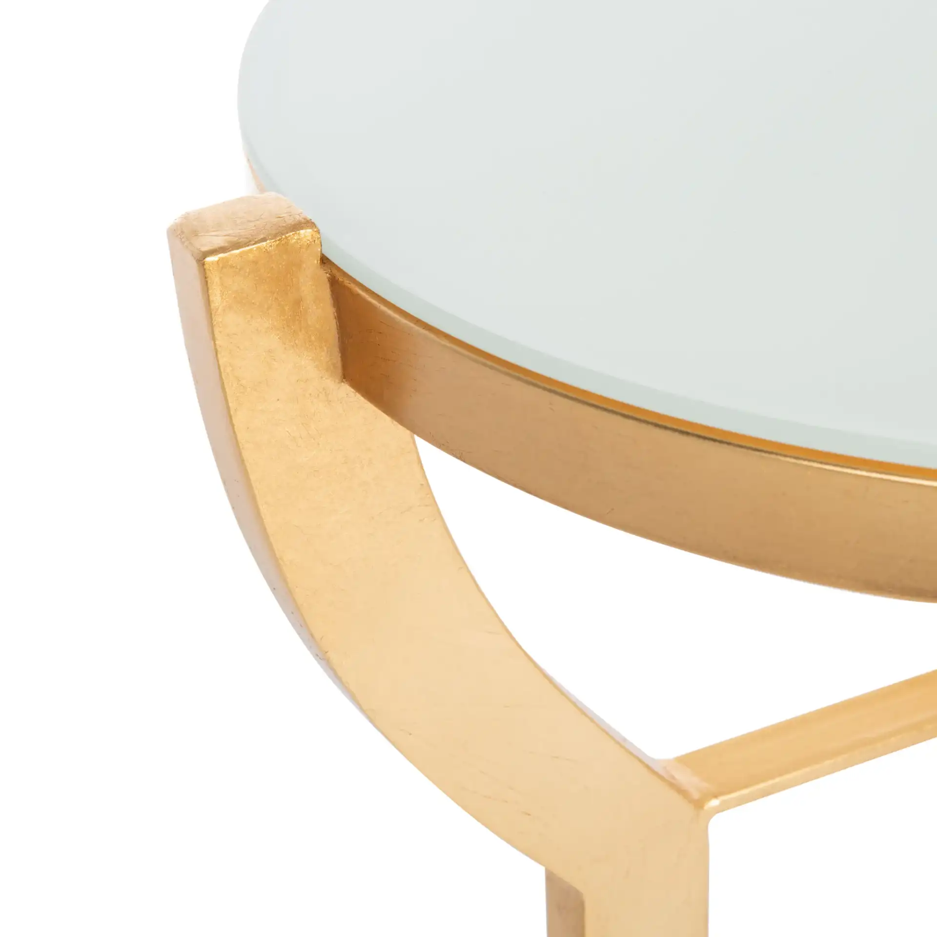 Ormond Accent Table in Gold / White in a styled room