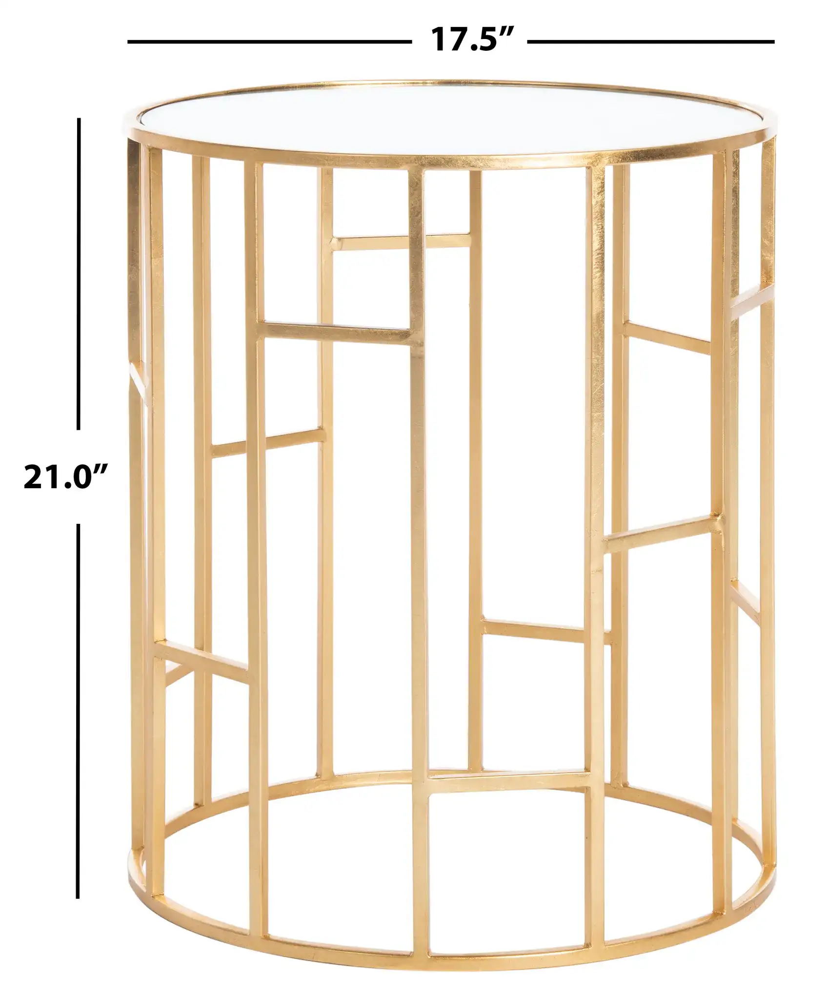 Doreen Accent Table in Gold, detail view