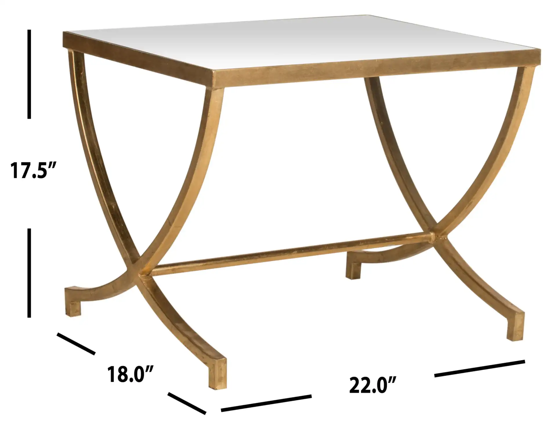 Maureen Accent Table in Gold, detail view