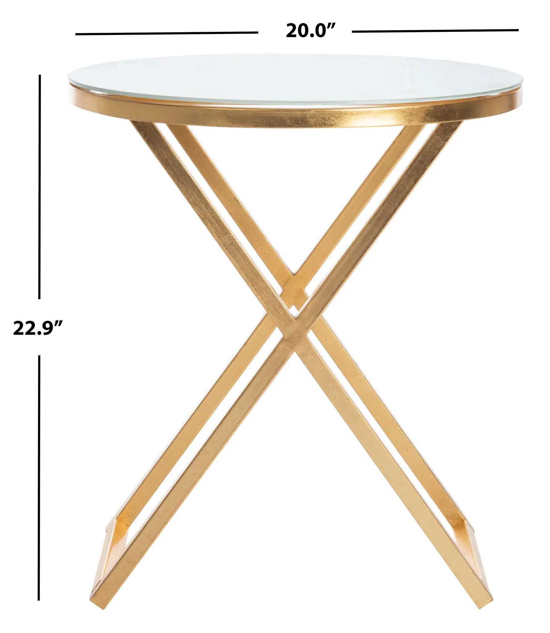 Riona Accent Table in Gold / White Clear, detail view