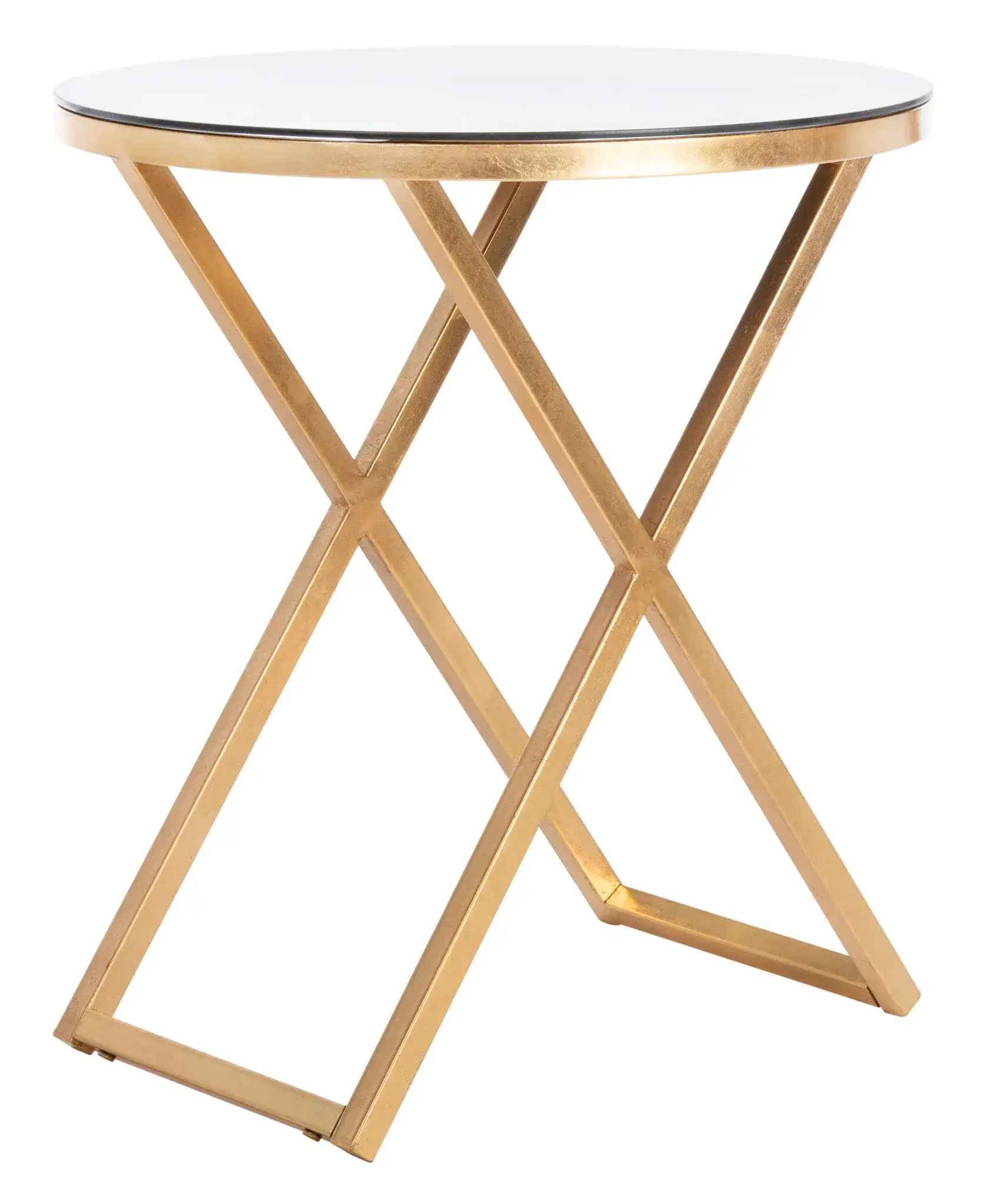 Riona Accent Table in Gold / White Clear, detail view