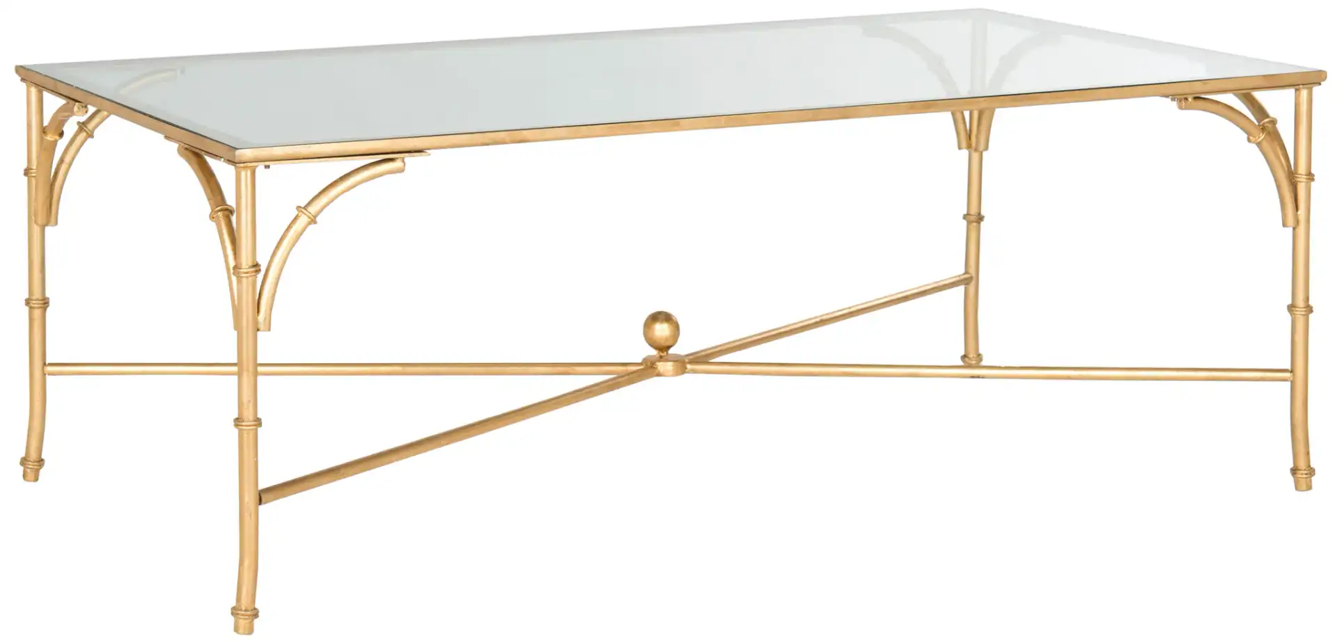 Maurice Coffee Table in Gold / Clear, detail view