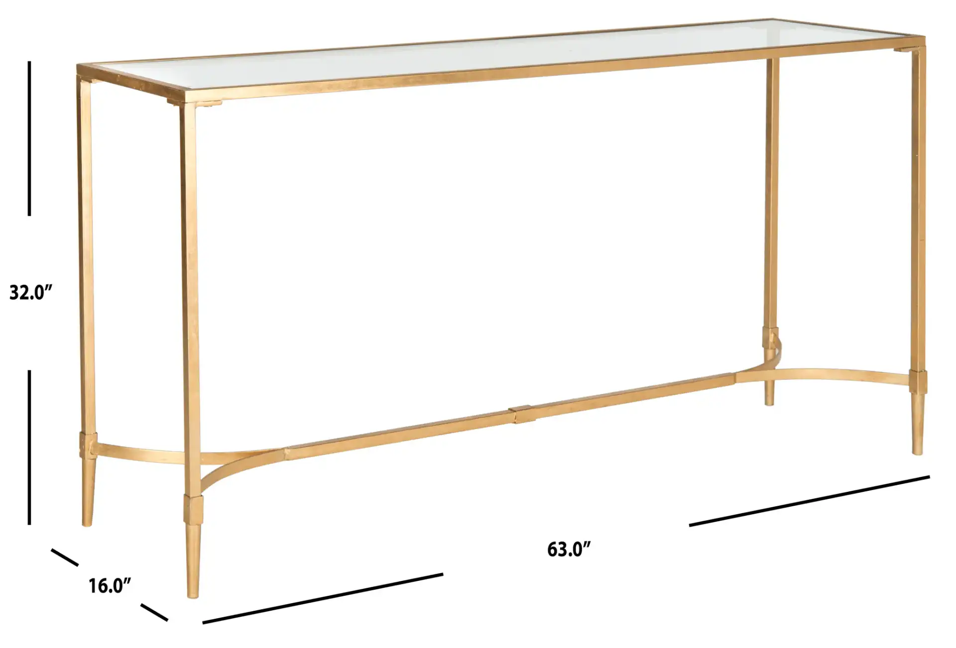 Antwan Console in Gold / Clear, detail view