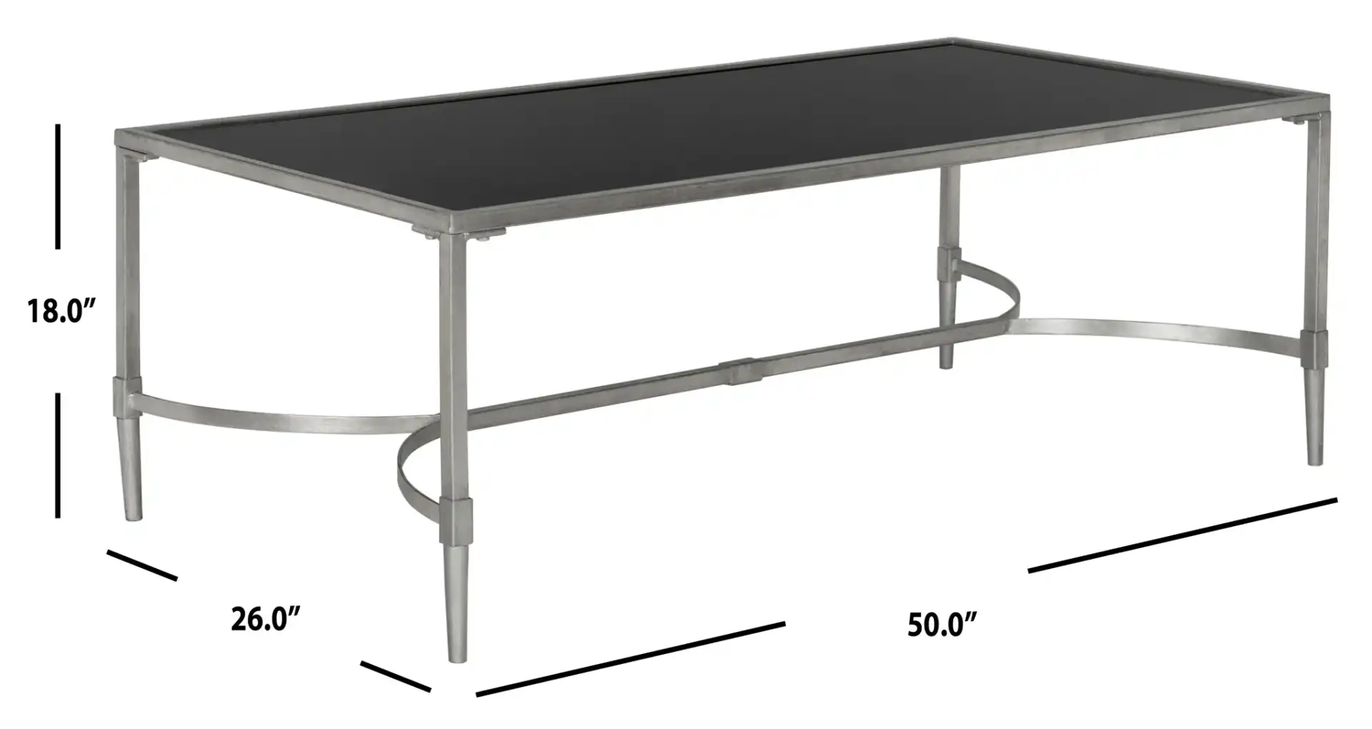 Antwan Coffee Table in Gold / Clear, detail view