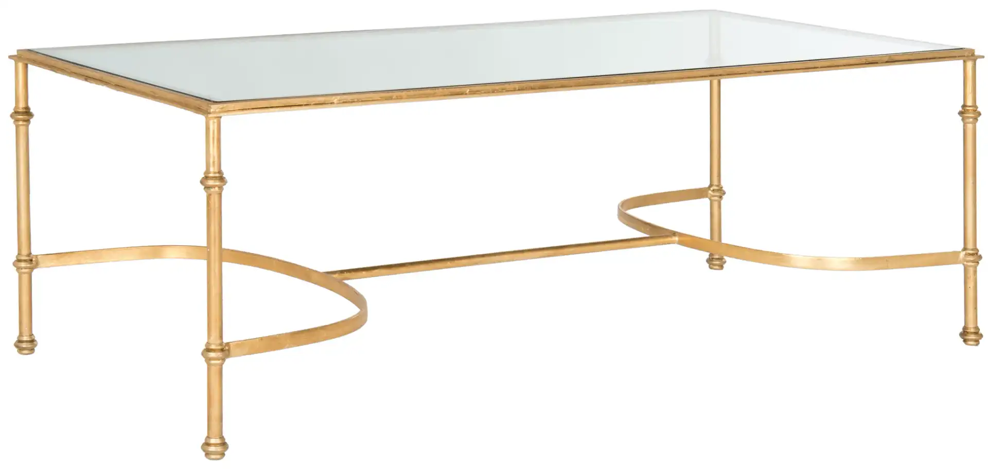 Lucille Coffee Table in Gold / Clear, detail view
