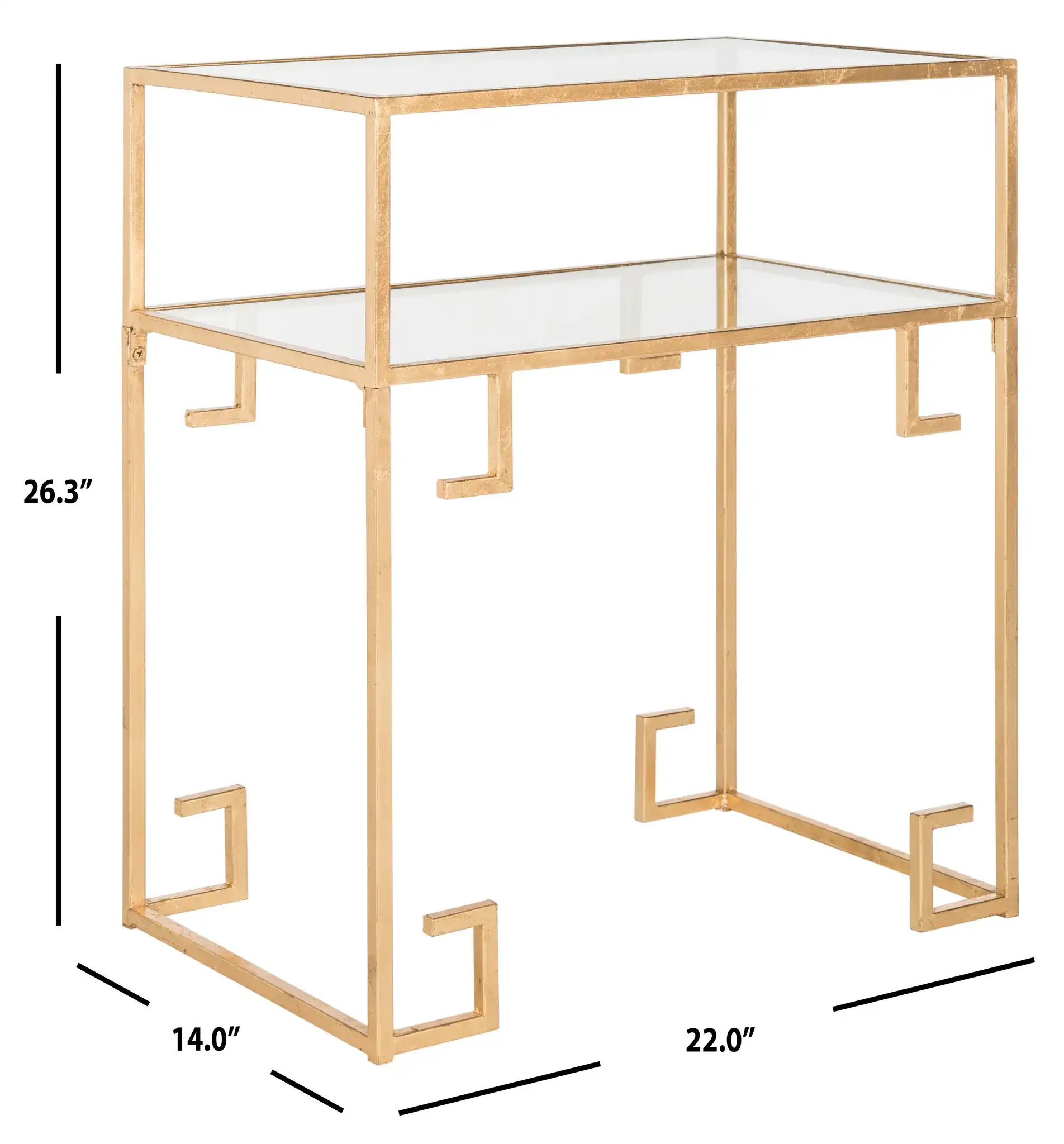 Berdine Accent Table in Gold / Clear, detail view