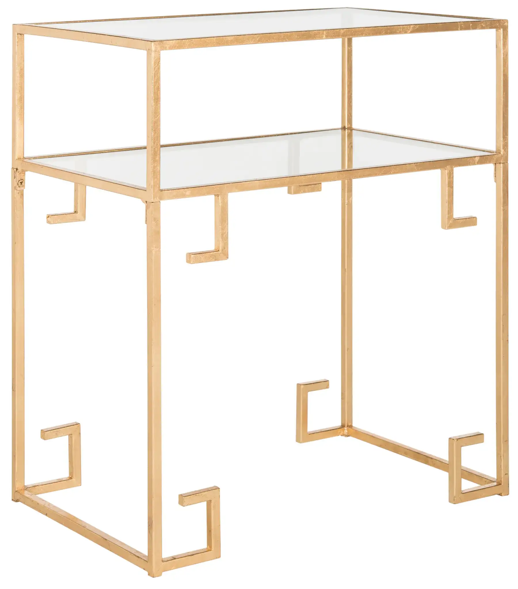 Berdine Accent Table in Gold / Clear, detail view