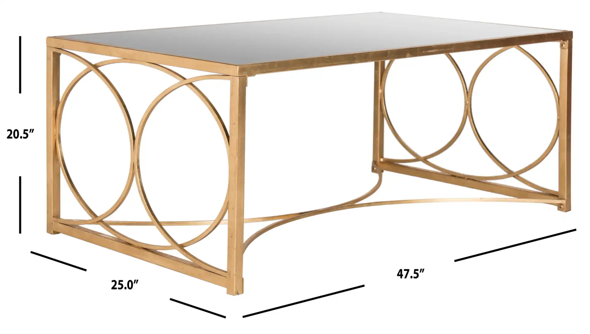 Melosa Coffee Table in Gold, detail view