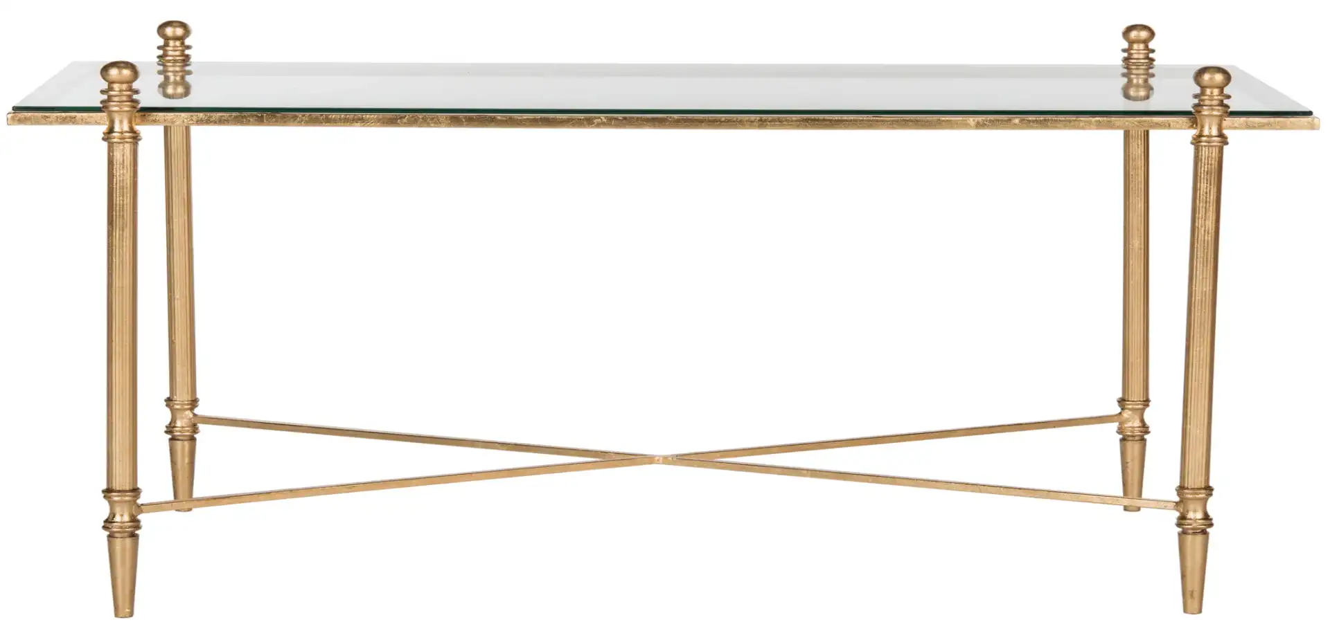 Tait Coffee Table in Gold / Clear