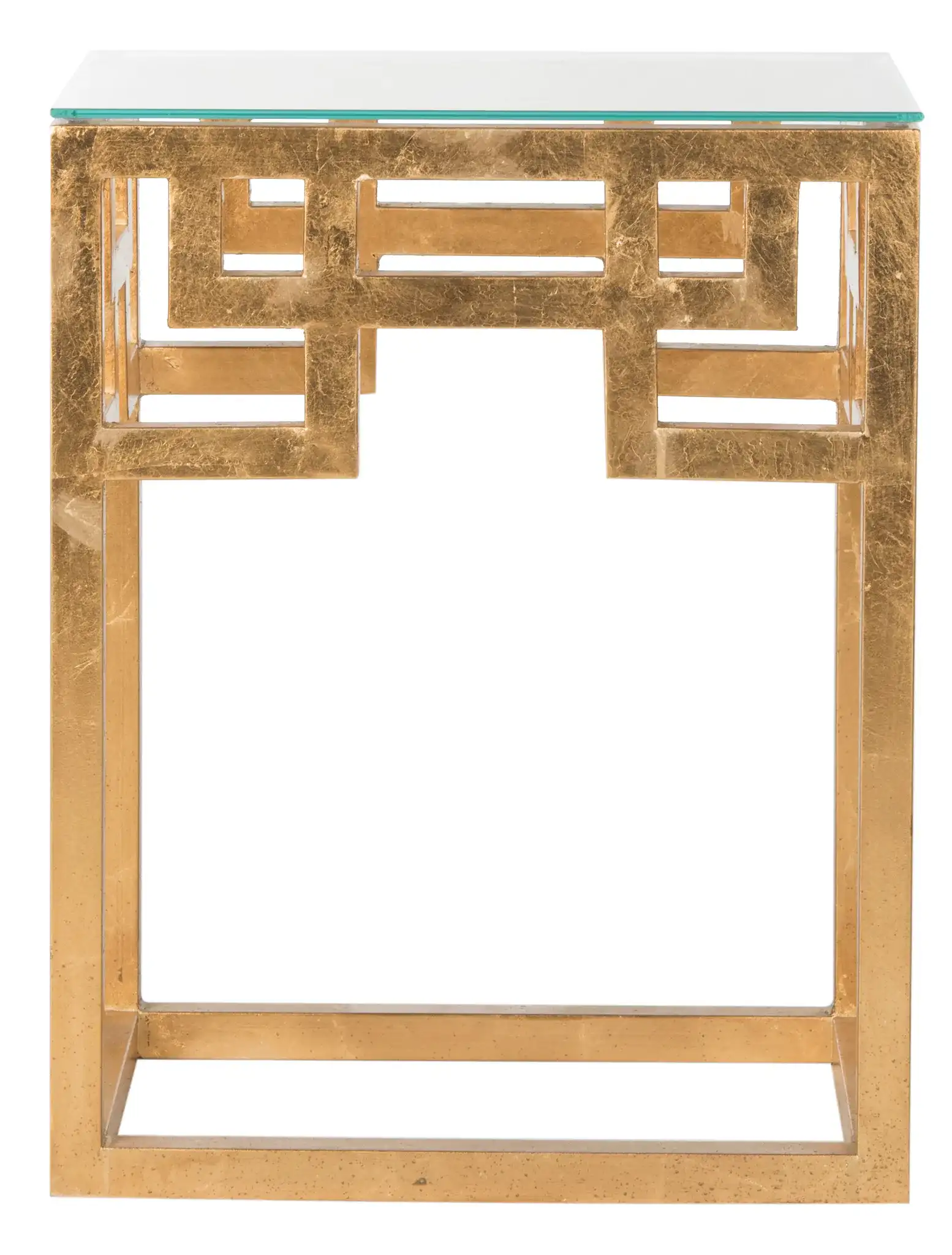 Byram End Table in Gold / Clear