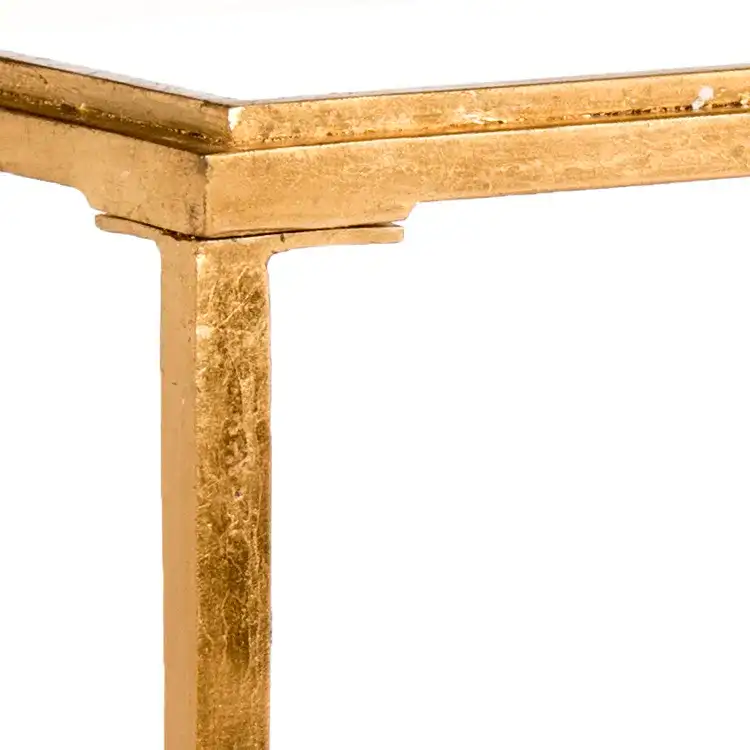 Juliana Coffee Table in Gold / Clear in a styled room