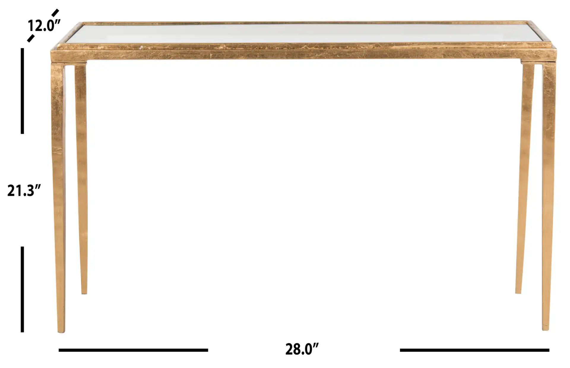 Juliana Coffee Table in Gold / Clear, detail view