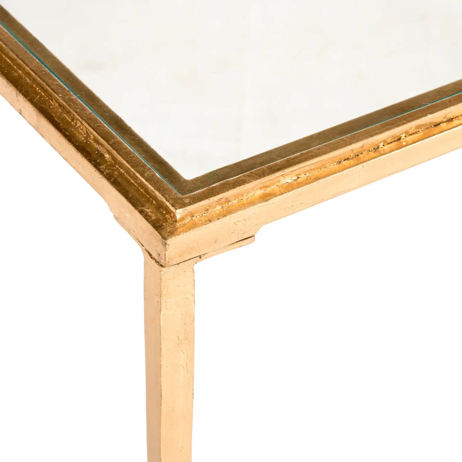 Juliana Coffee Table in Gold / Clear, detail view