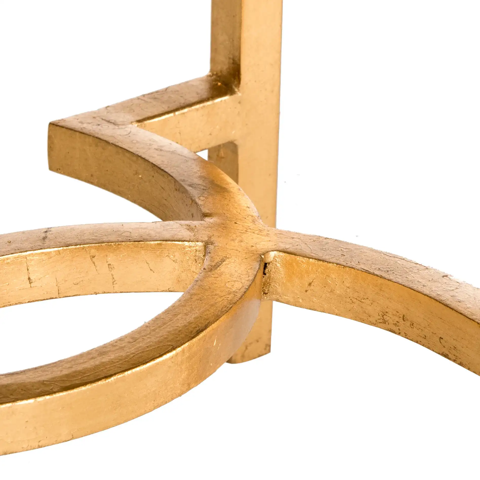 Mita End Table in Gold in a styled room