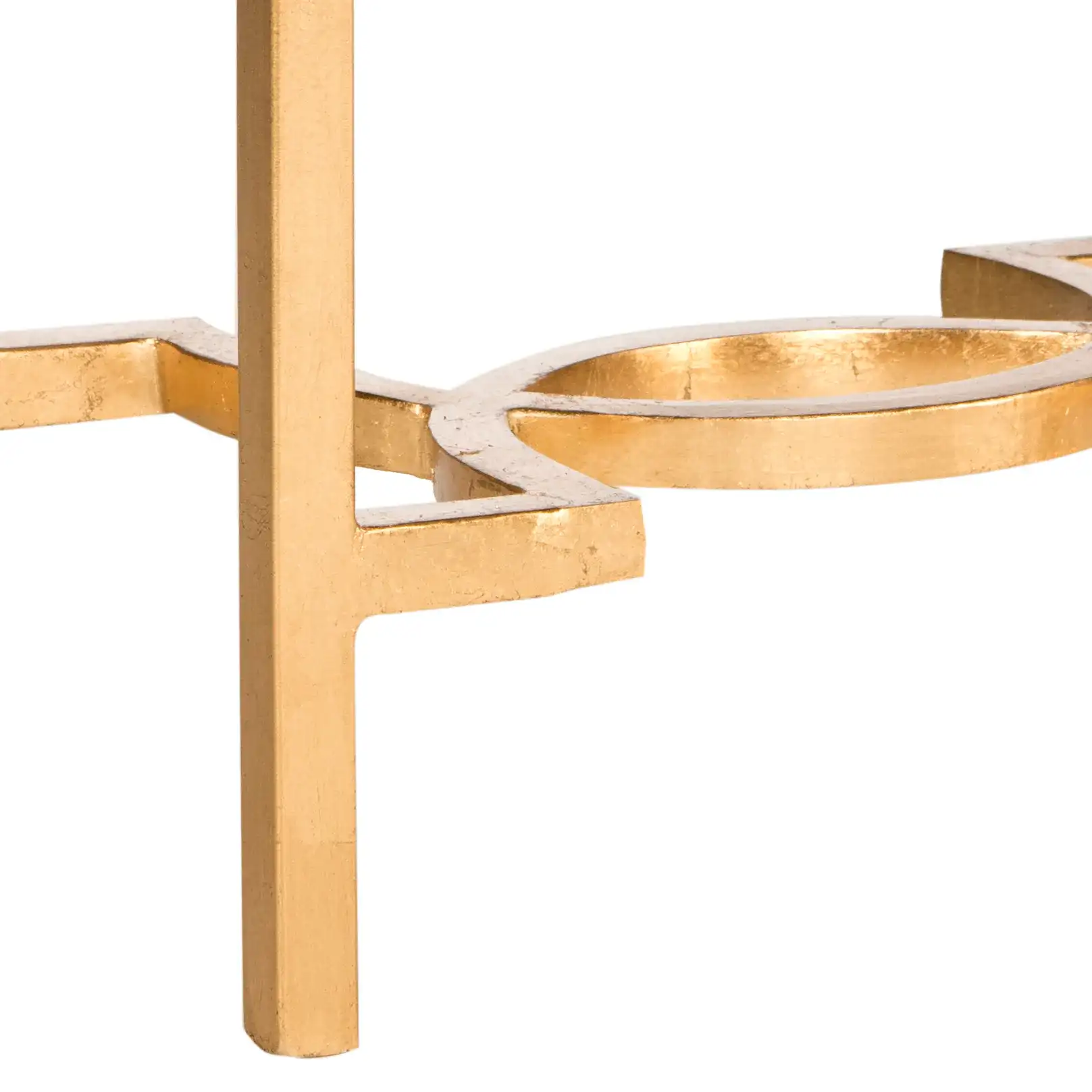 Mita End Table in Gold, detail view