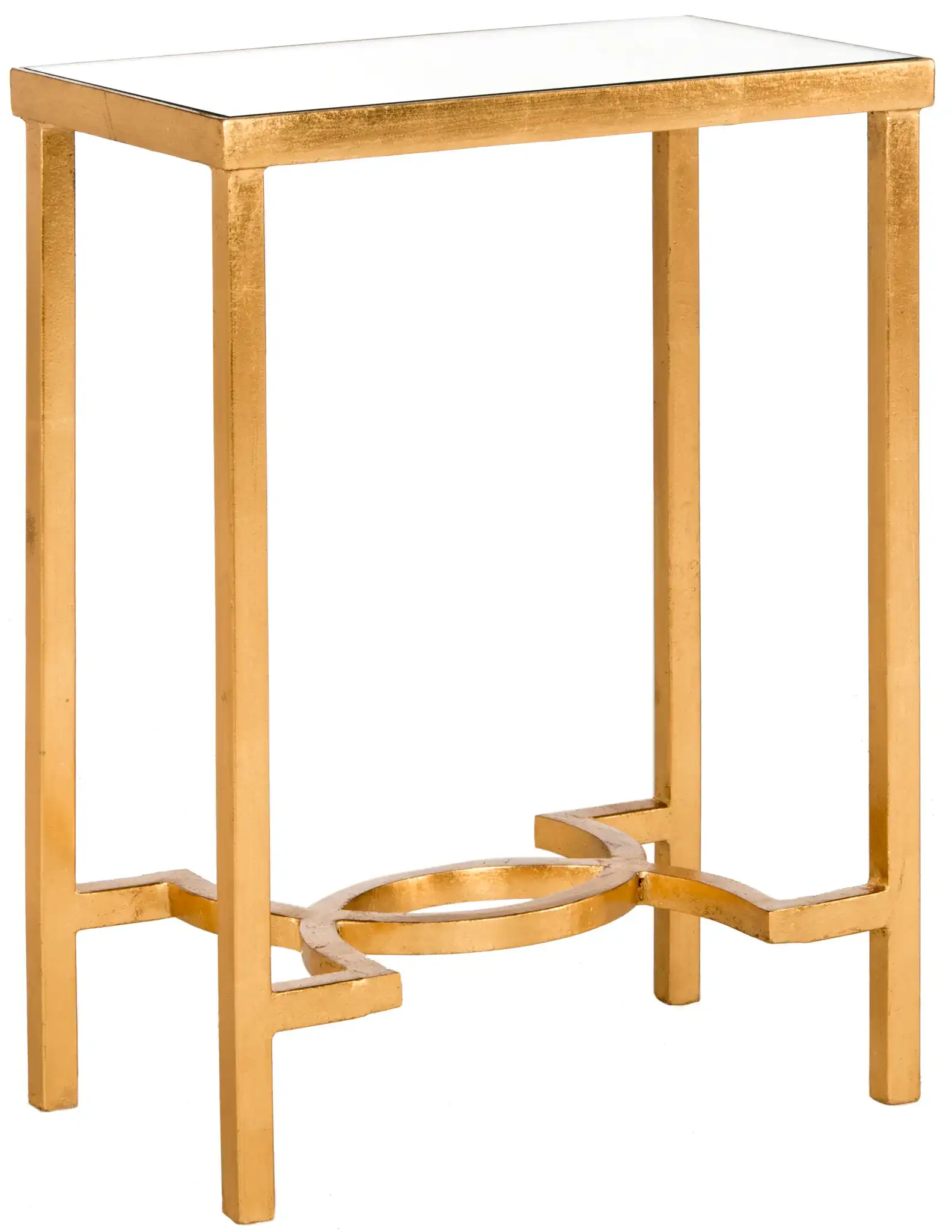 Mita End Table in Gold, detail view