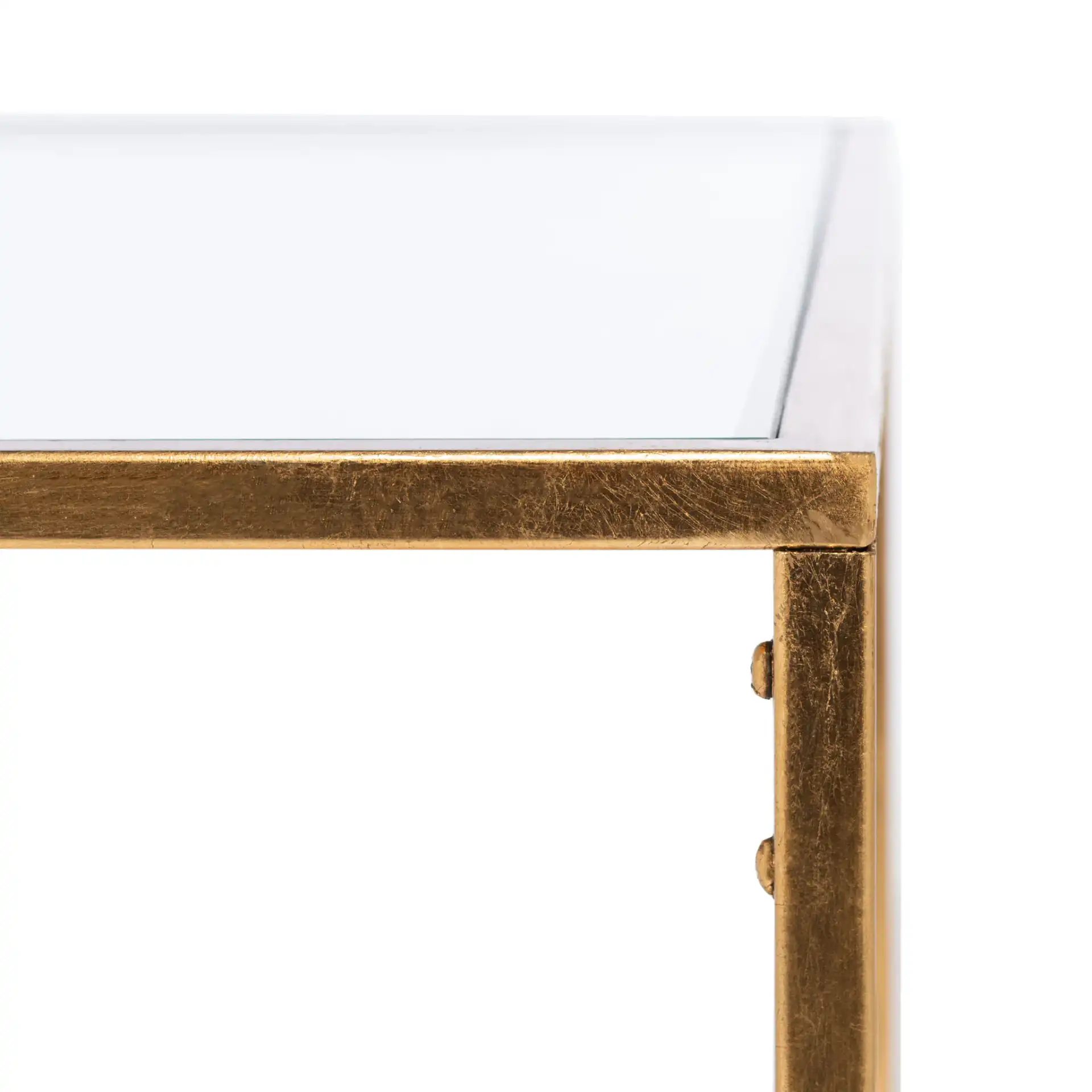 Burton Coffee Table in Gold / Clear in a styled room