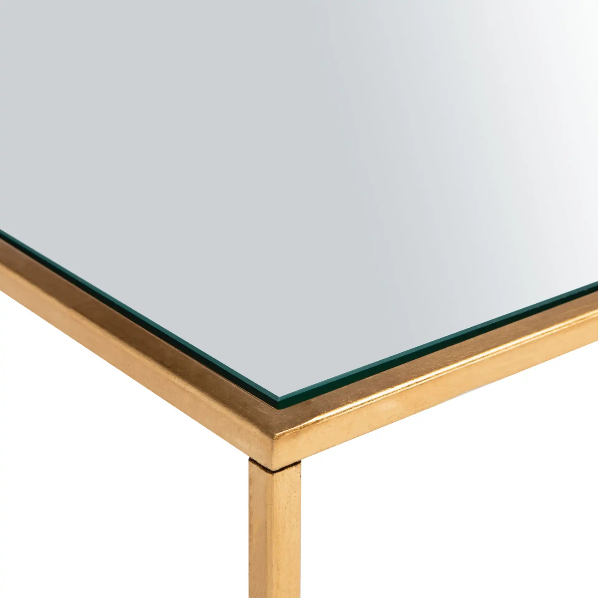 Burton Coffee Table in Gold / Clear in a styled room