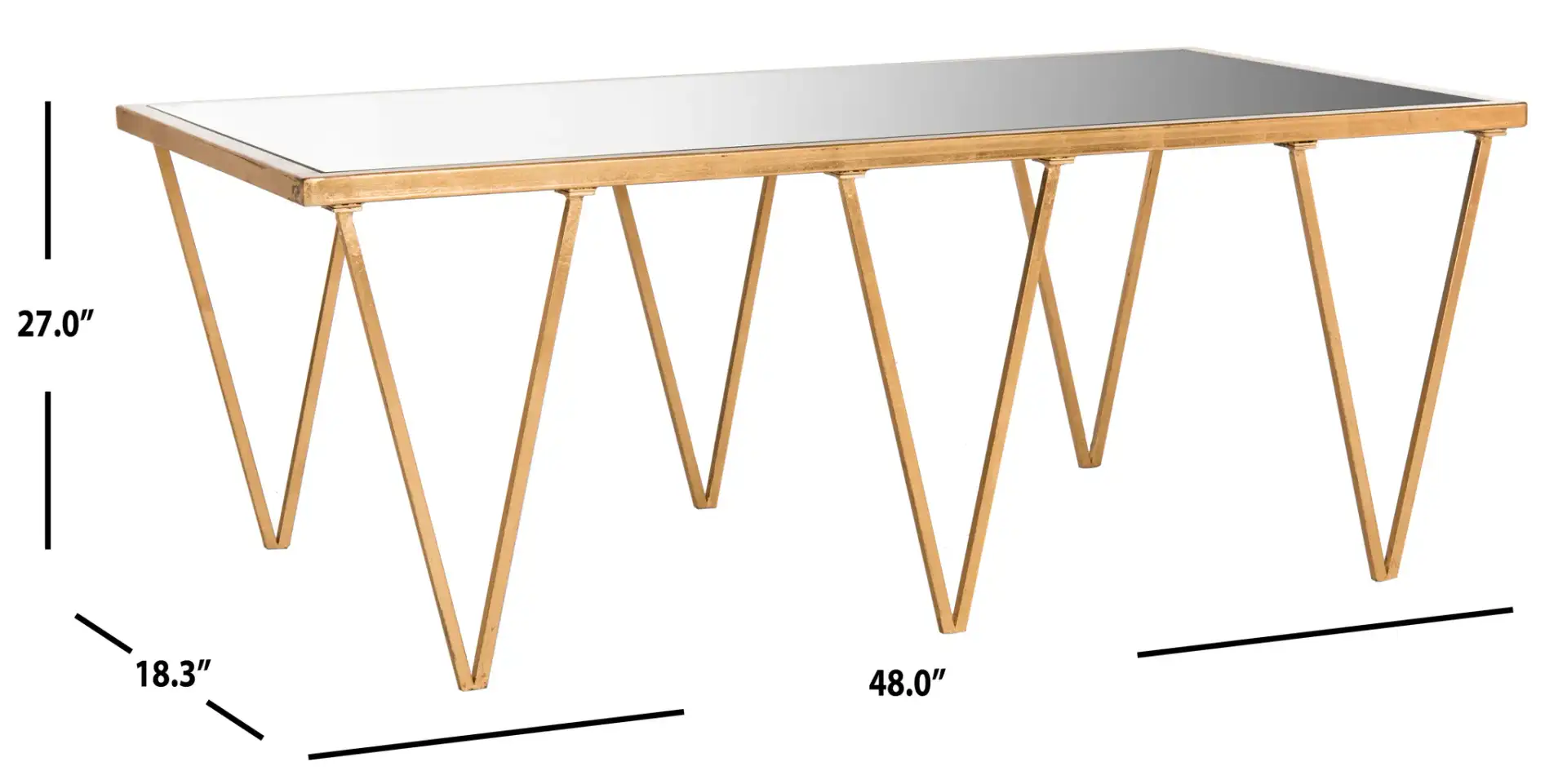 Arlene Coffee Table in Gold, detail view
