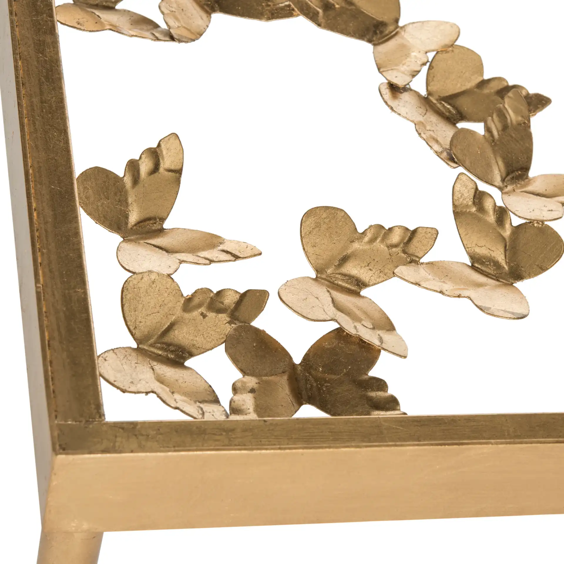 Rosalia Butterfly Side Table in Gold in a styled room