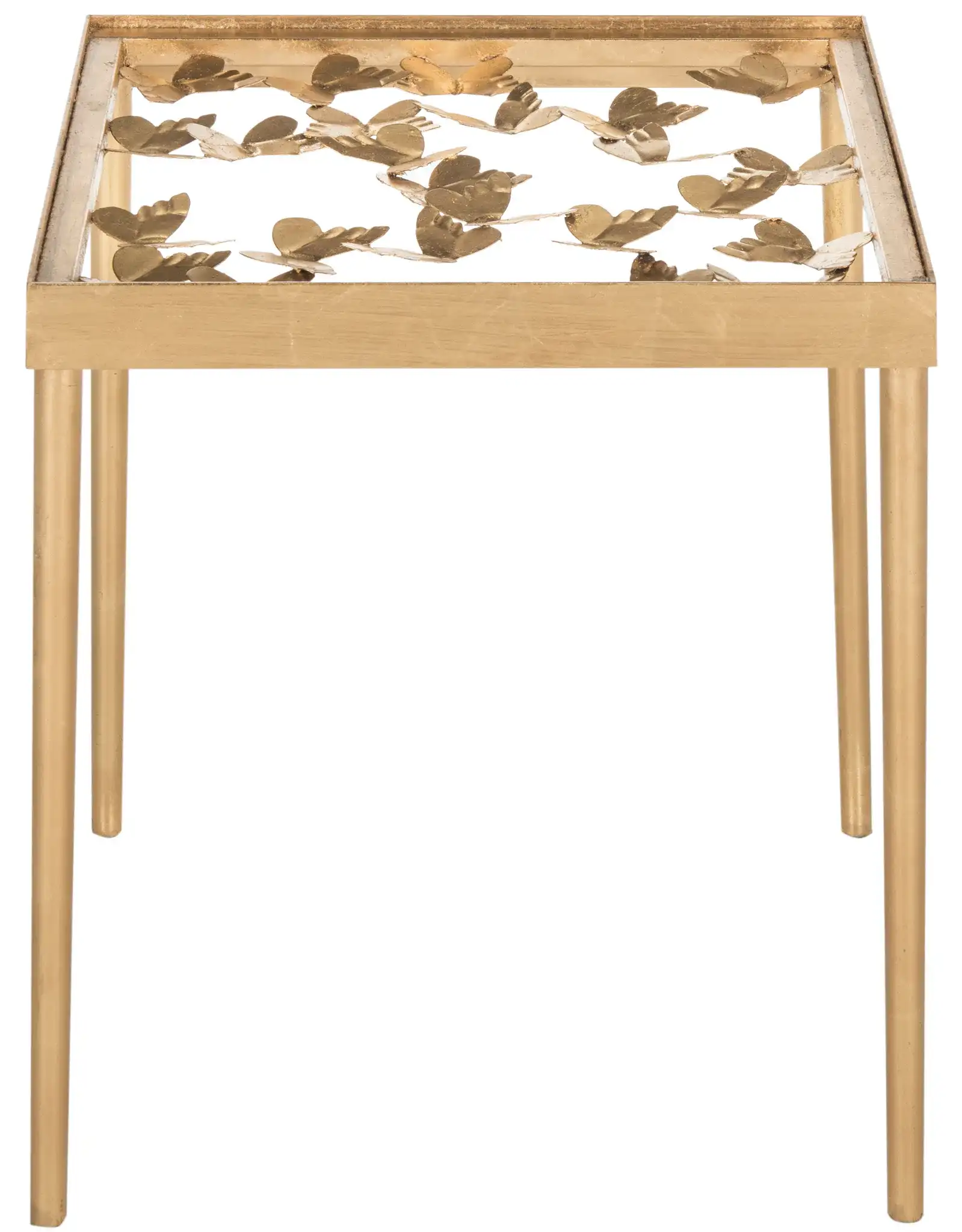 Rosalia Butterfly Side Table in Gold