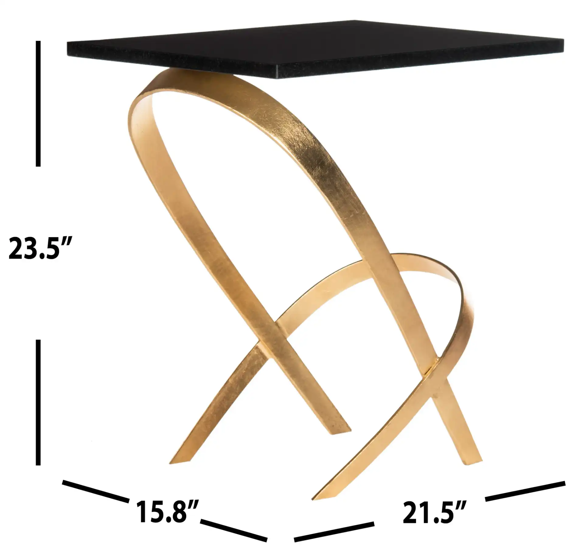 Dovie Side Table in Gold / Black, detail view