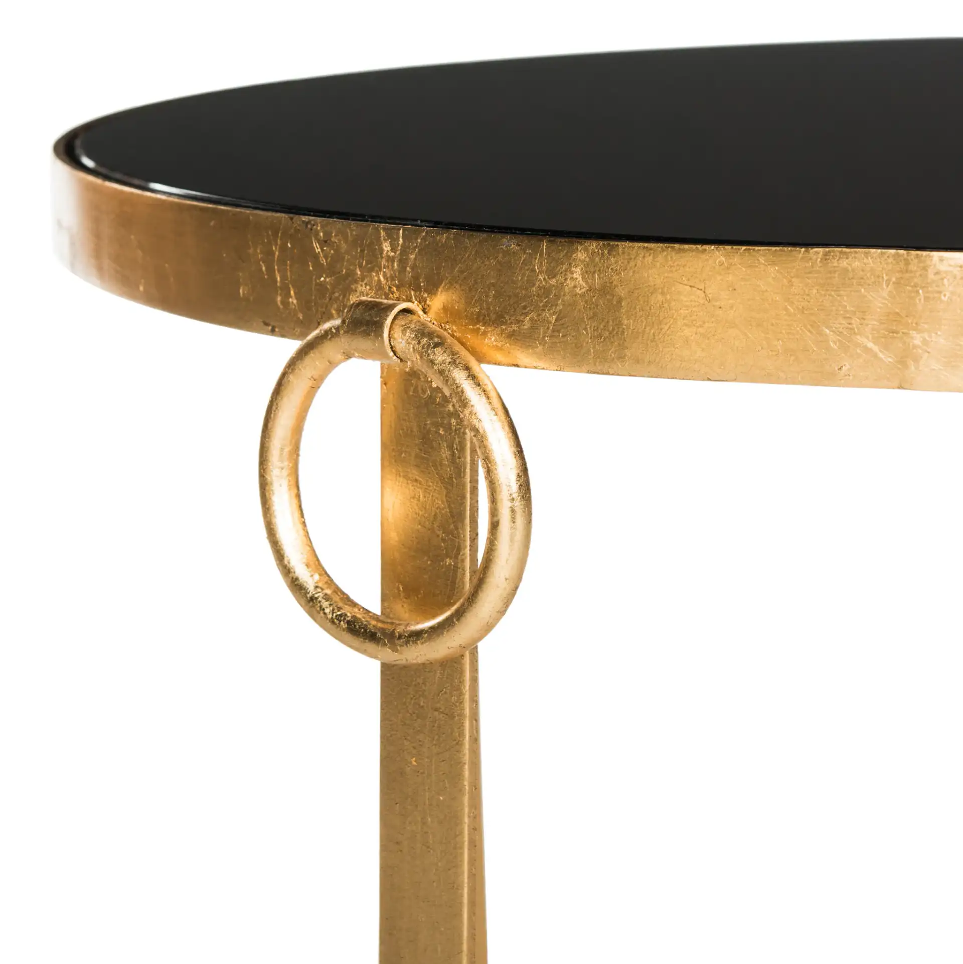 Elisha Accent Table in Gold / Black in a styled room