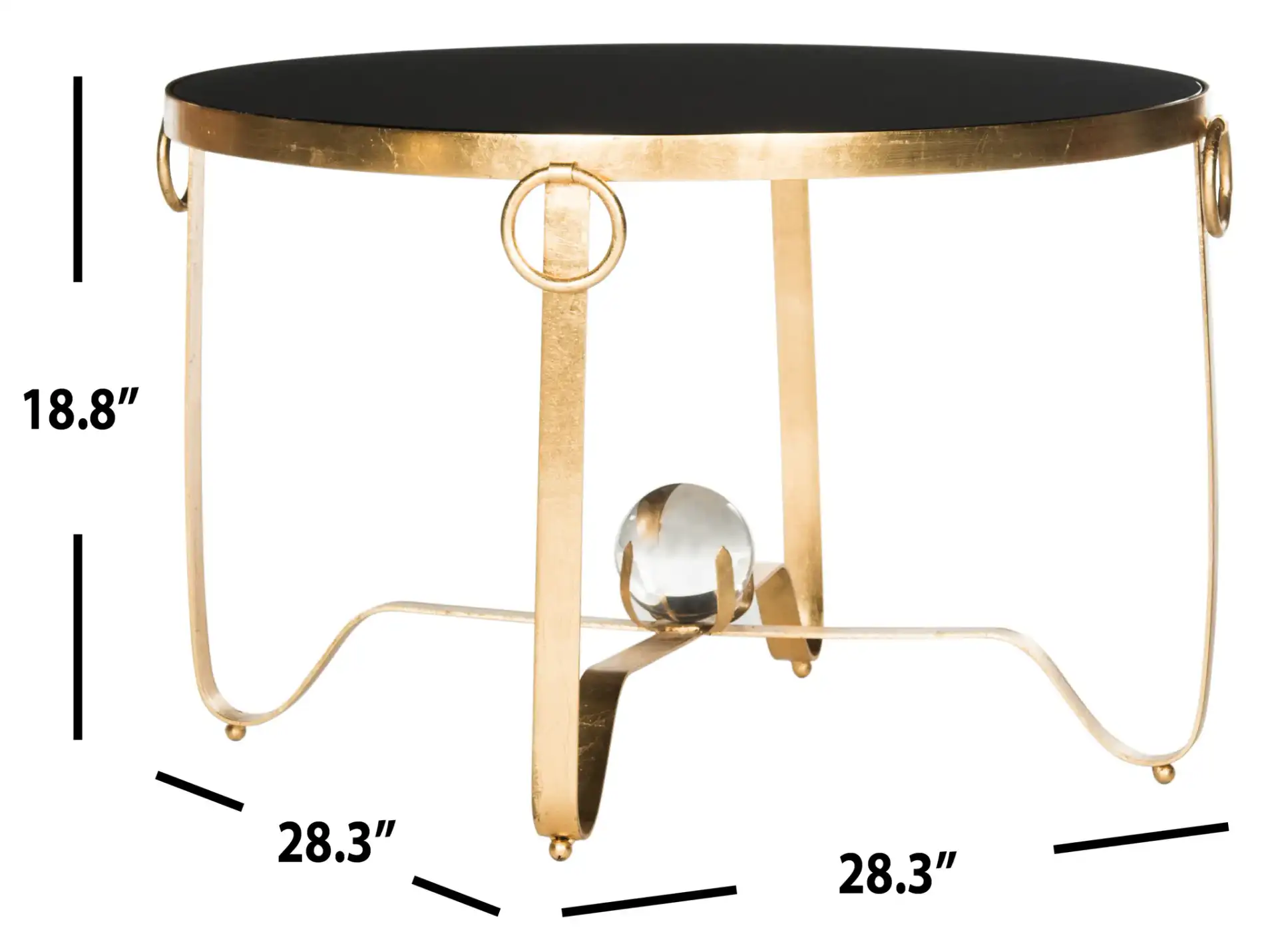 Elisha Accent Table in Gold / Black, detail view
