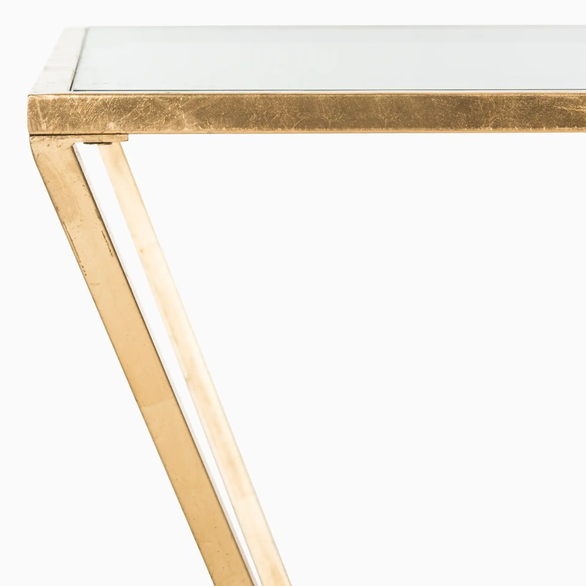 Allene Coffee Table in Gold in a styled room