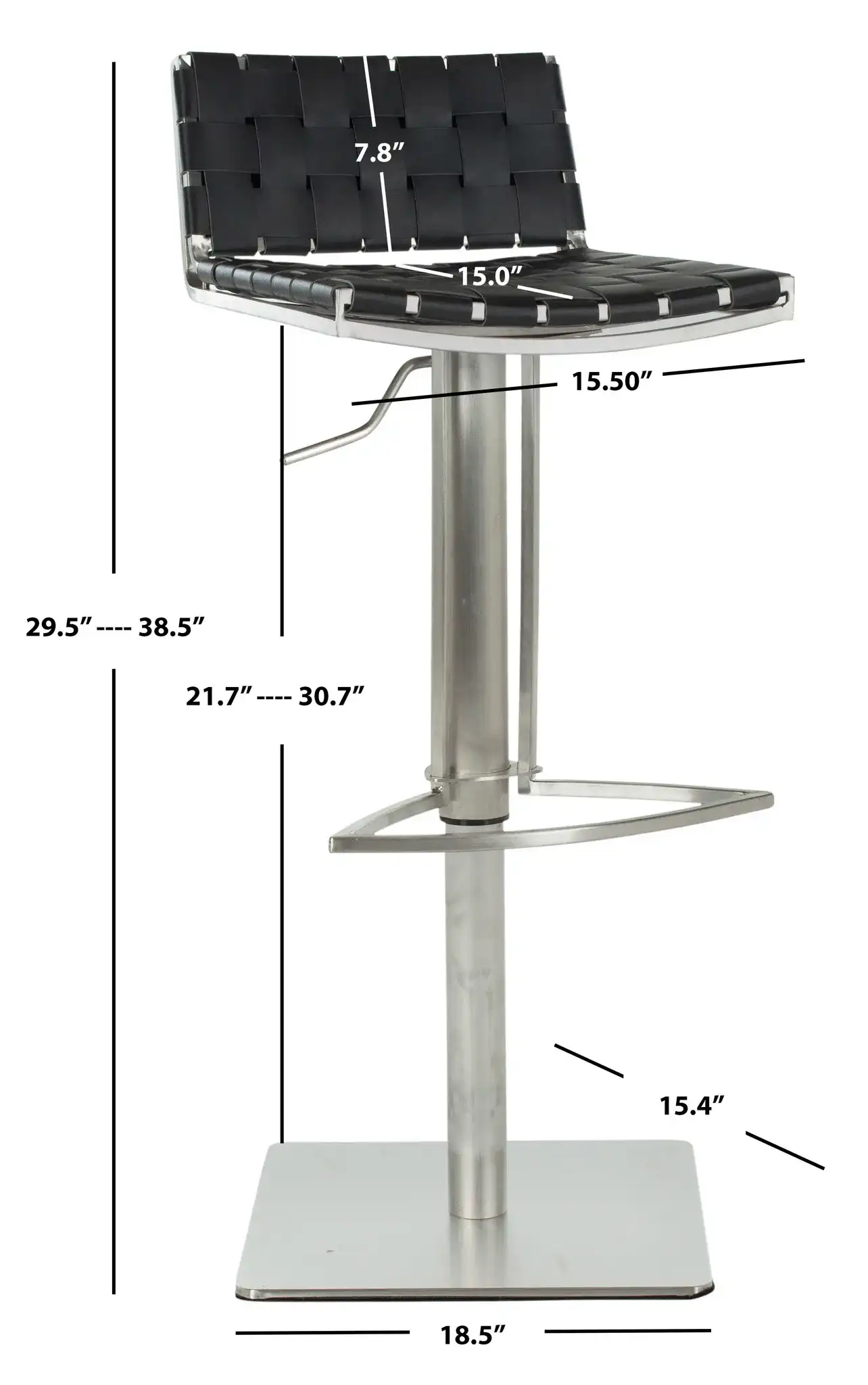 Mitchell Barstool in Black, detail view