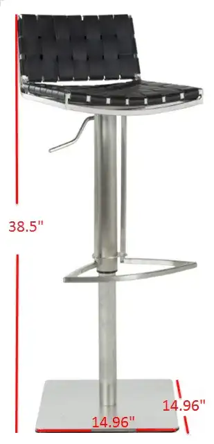 Mitchell Barstool in Black, detail view