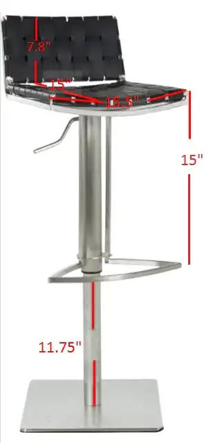 Mitchell Barstool in Black, detail view