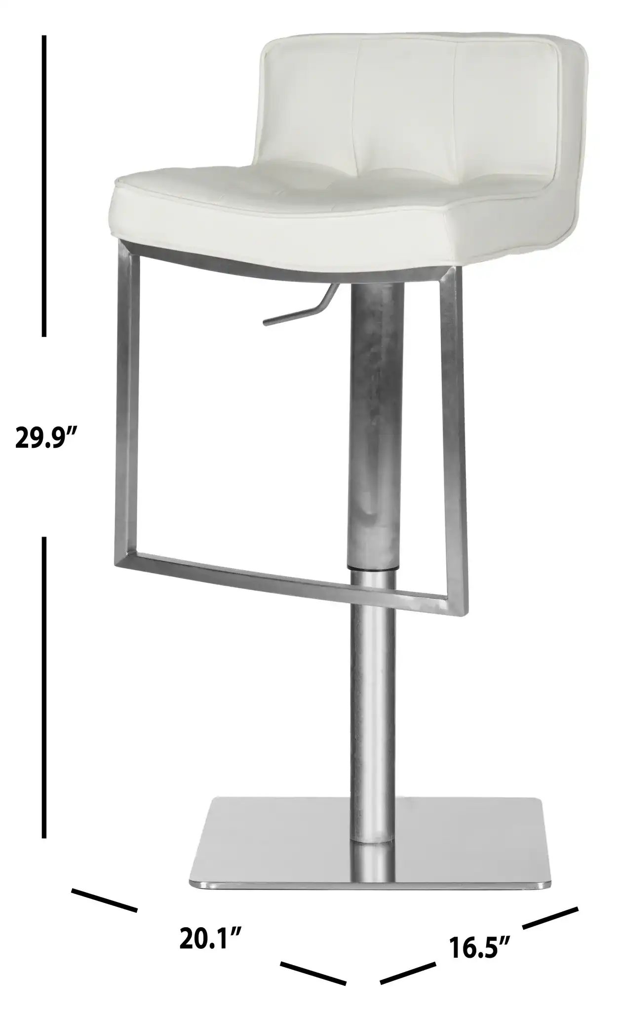 Newman Bar Stool in White, detail view
