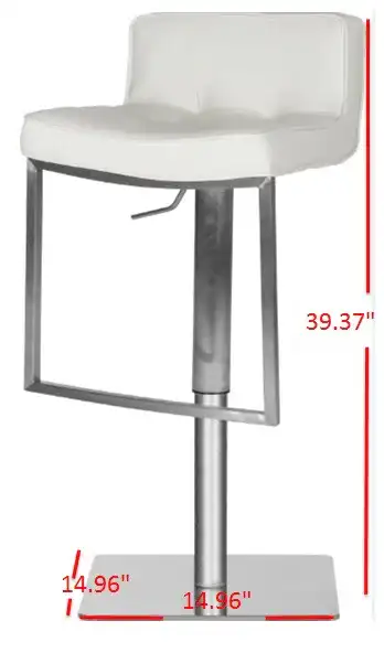 Newman Bar Stool in White, detail view