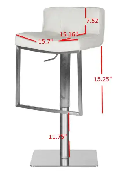 Newman Bar Stool in White, detail view