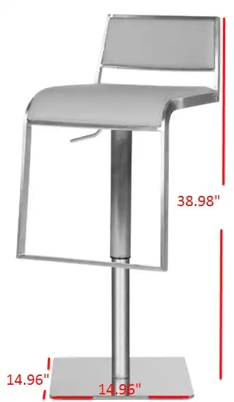 Natania Bar Stool in Gray, detail view