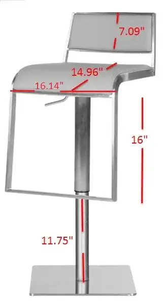 Natania Bar Stool in Gray, detail view