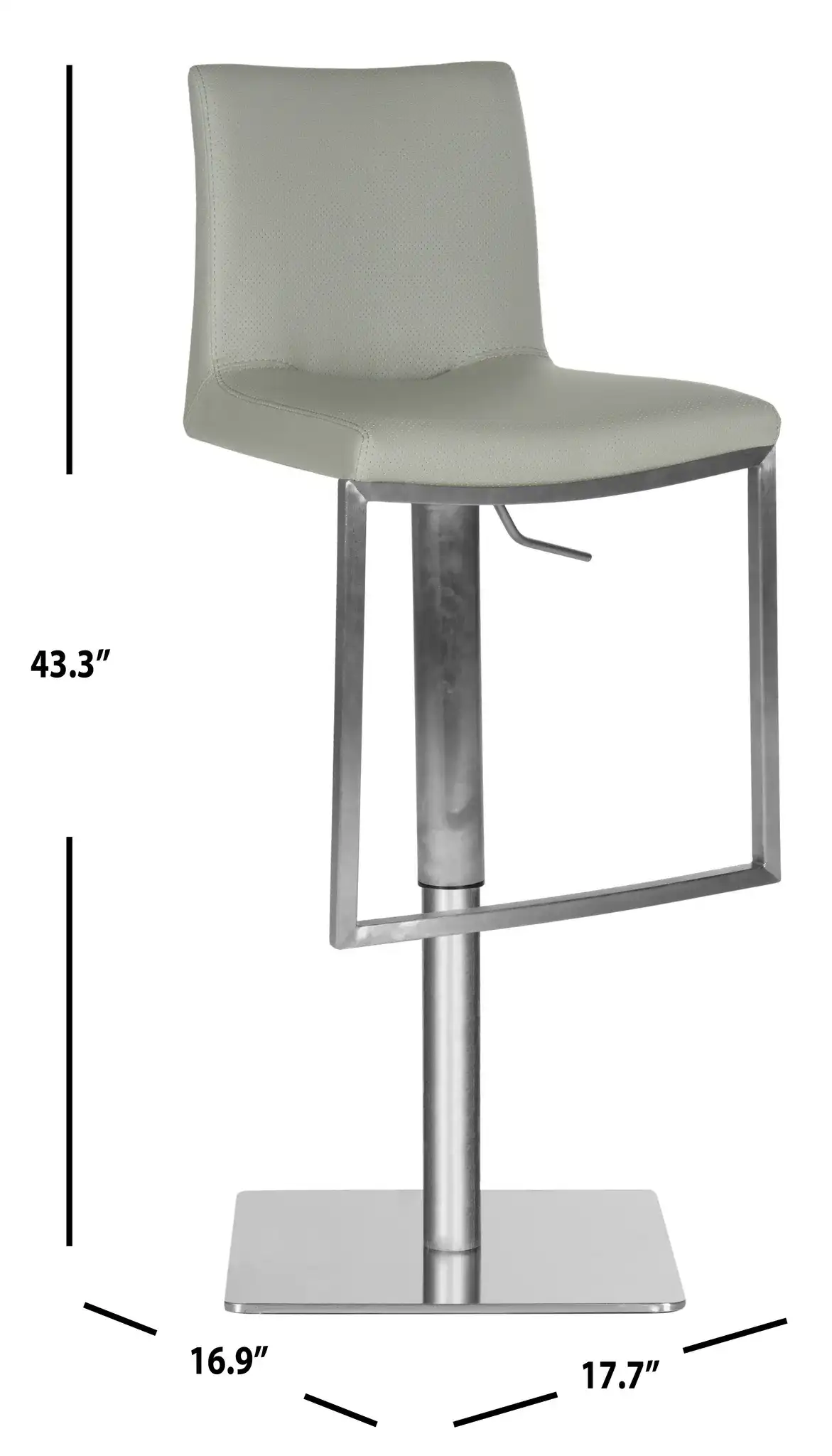 Ember Bar Stool in Gray, detail view