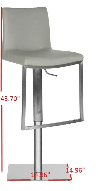 Ember Bar Stool in Gray, detail view