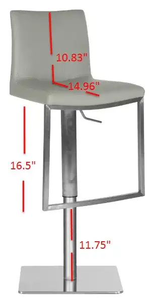 Ember Bar Stool in Gray, detail view