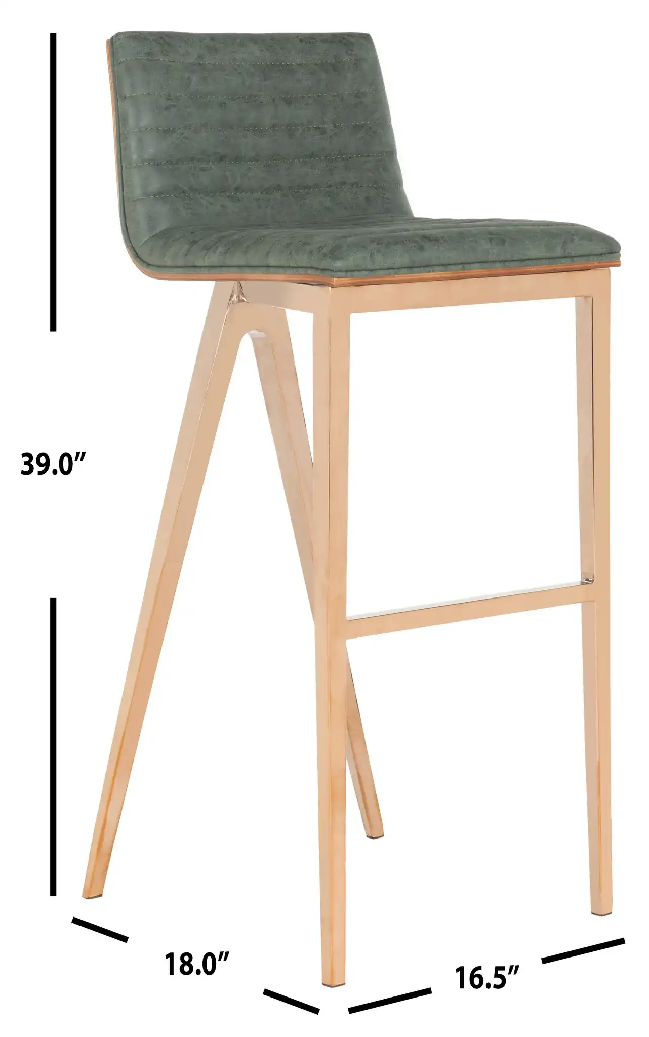 Mckay Barstool in Brown / Copper, detail view