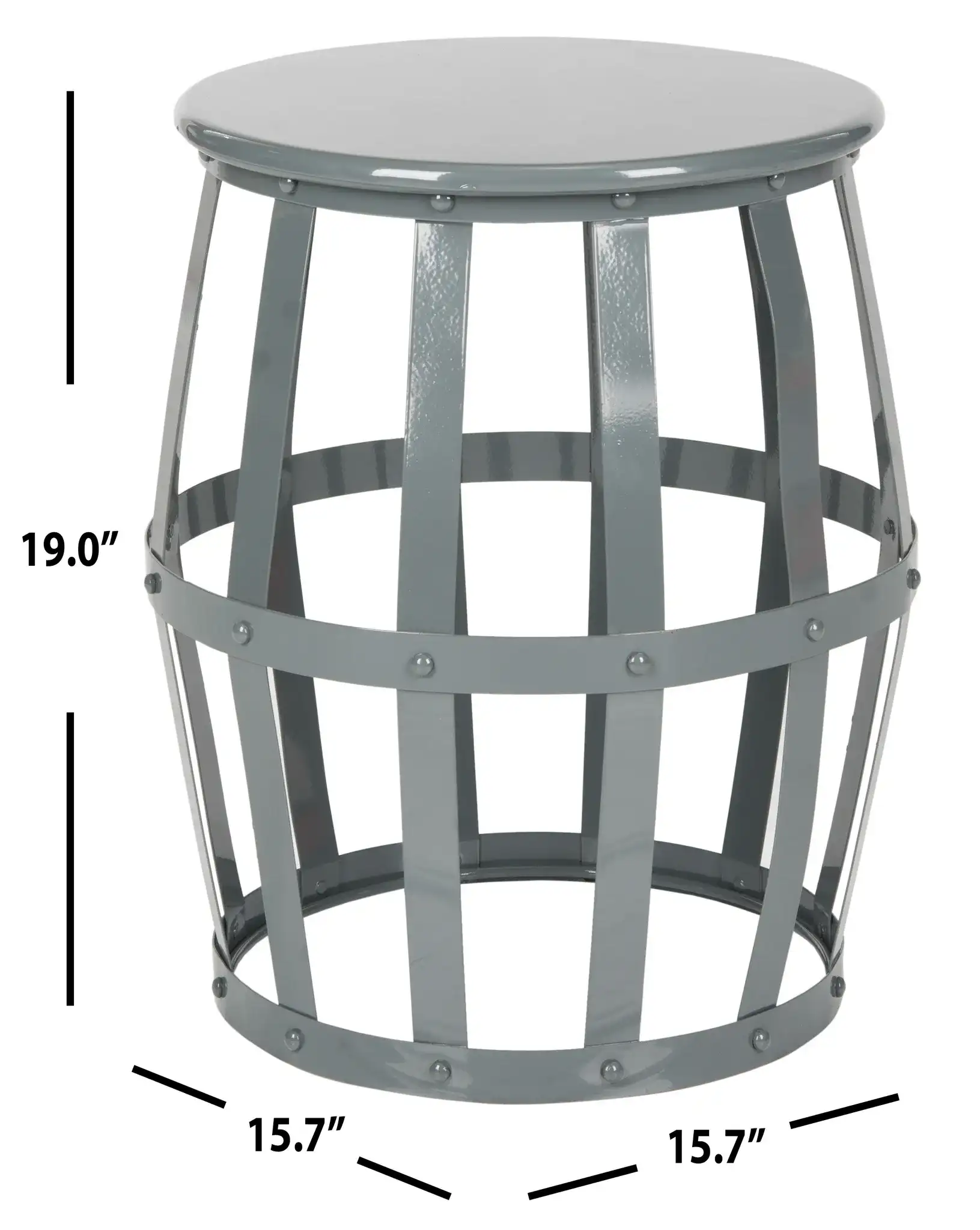 Rinaldo Stool in Gray, detail view