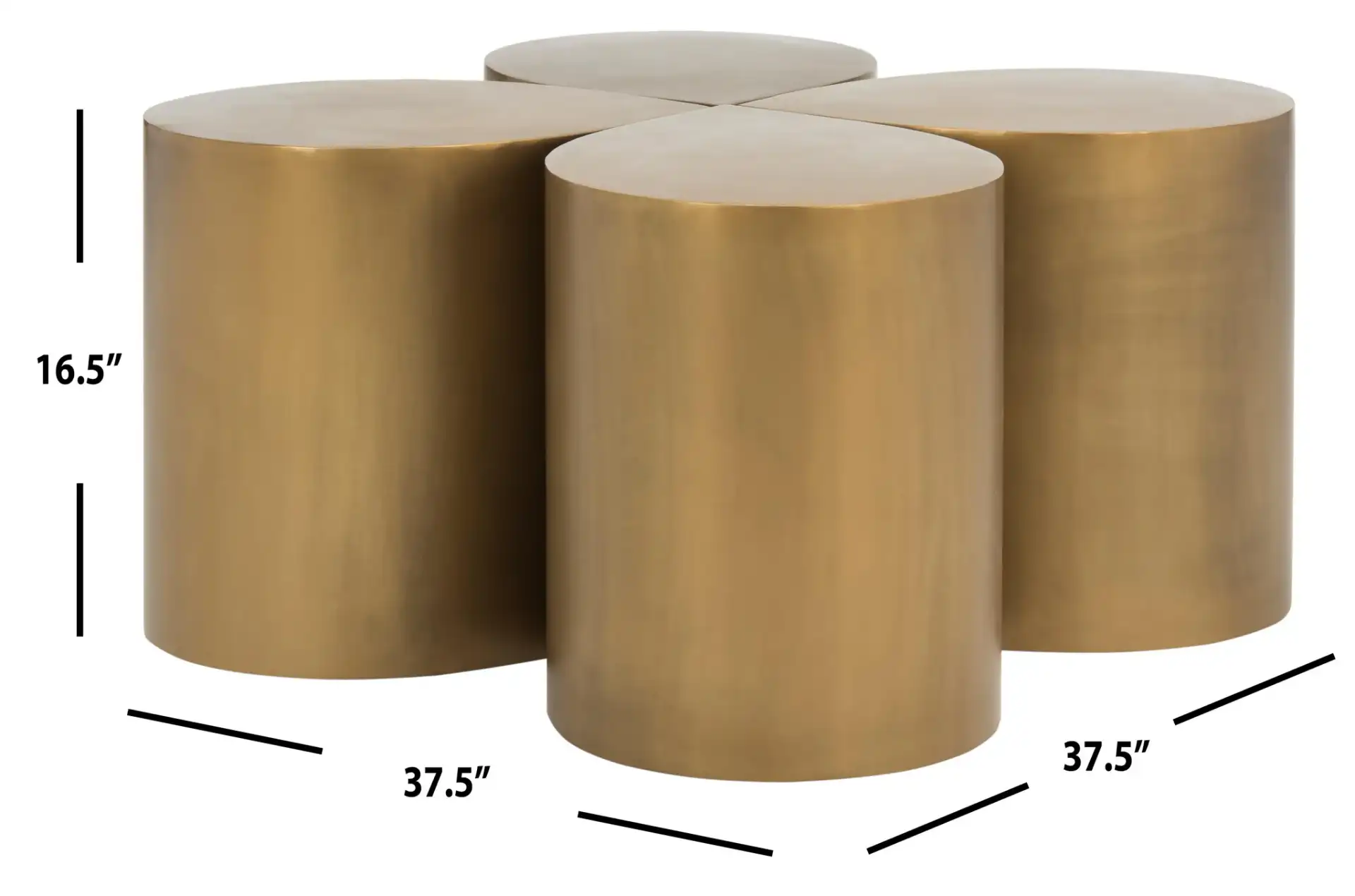 Tilly Coffee Table in Antique Brass, detail view