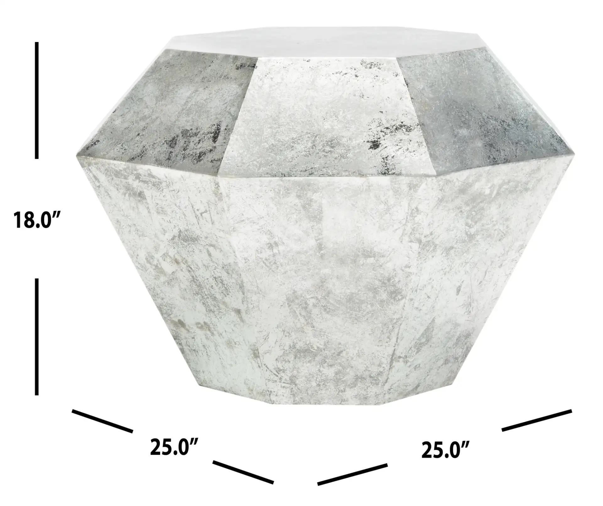 Grace Diamond Accent Table in Antique Copper, detail view