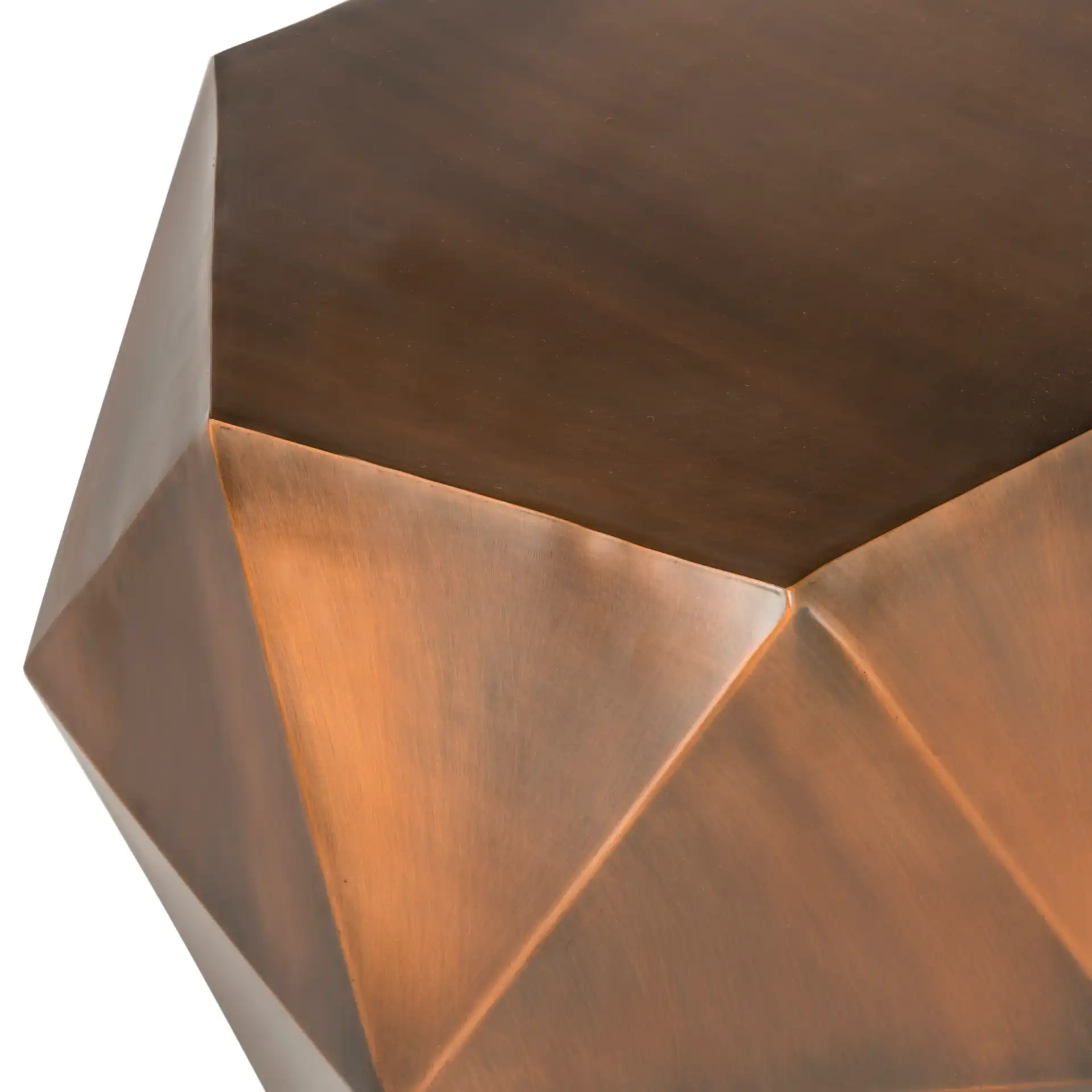 Astrid Faceted Side Table in Copper in a styled room