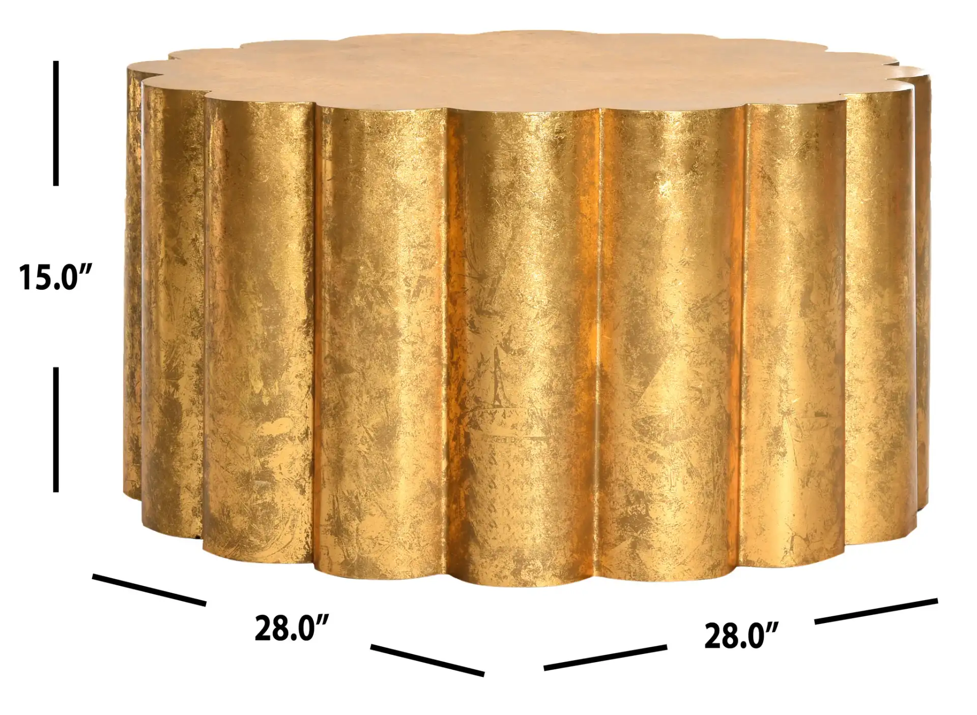 Miriam Coffee Table in Gold, detail view