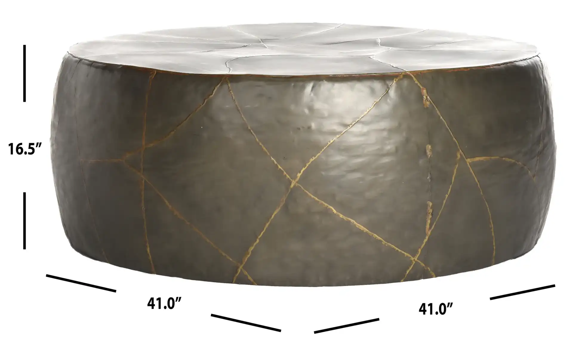 Vernice Coffee Table in Silver, detail view