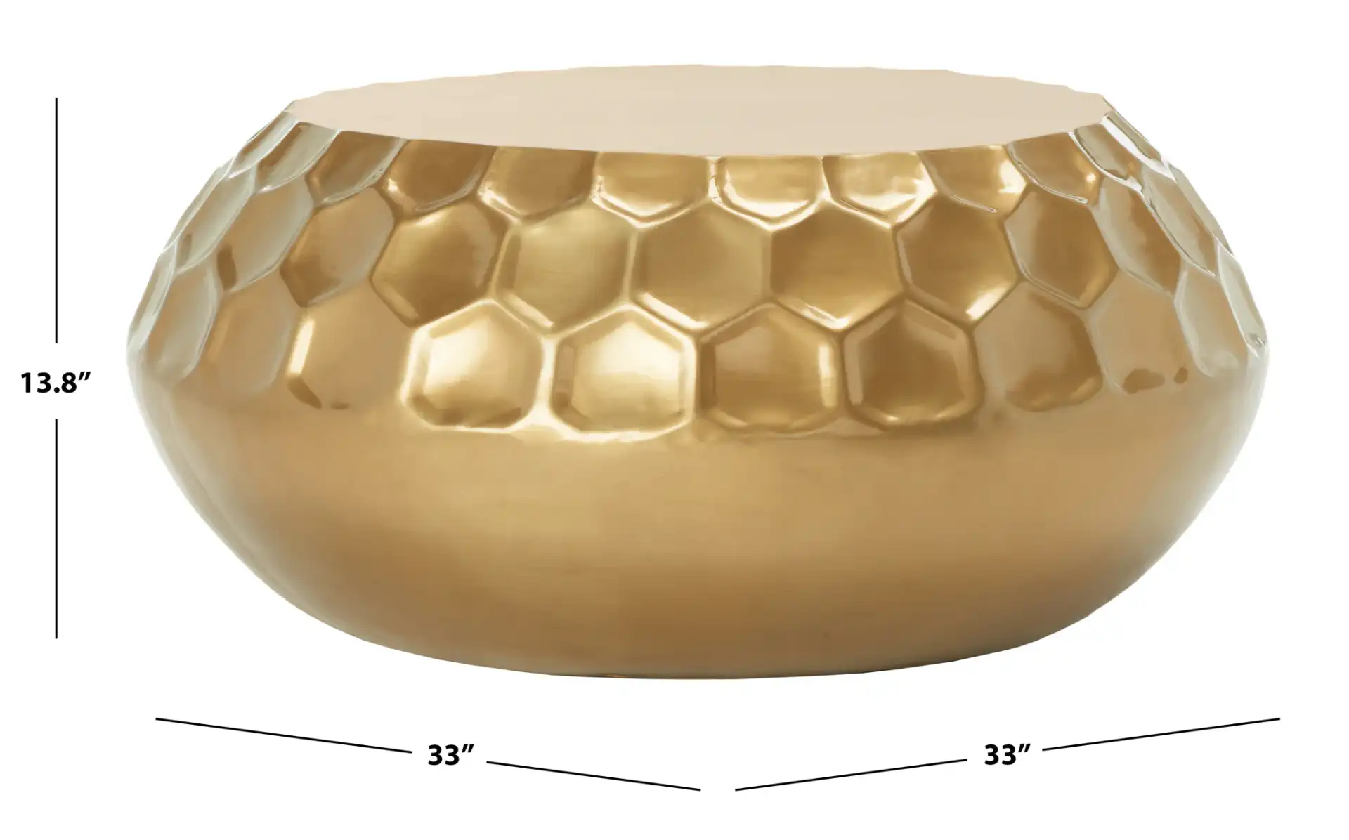 Roxanna Coffee Table in Antique Brass, detail view