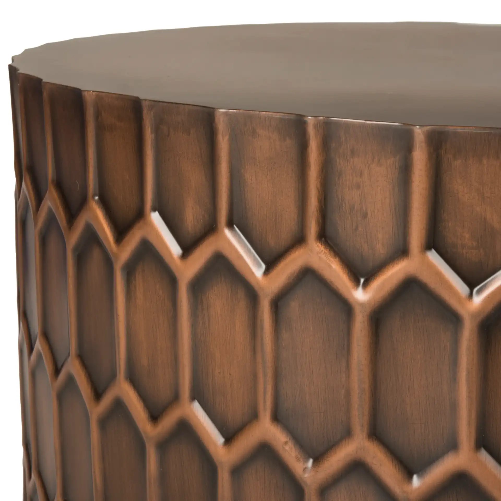 Corey Coffee Table in Antique Copper in a styled room