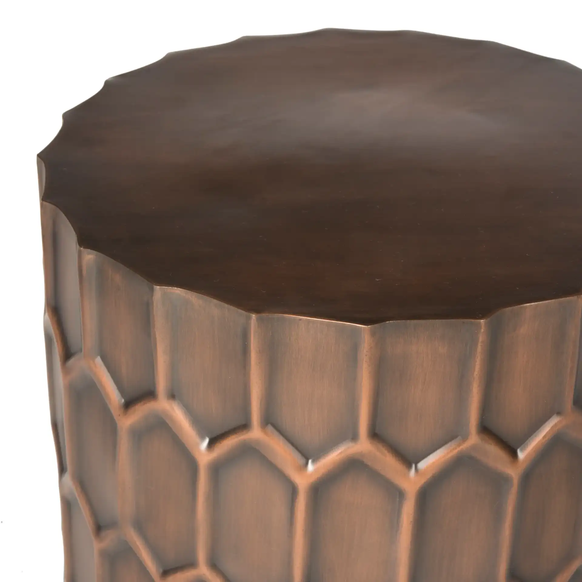 Corey Side Tables in Antique Copper in a styled room